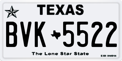 TX license plate BVK5522