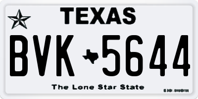 TX license plate BVK5644