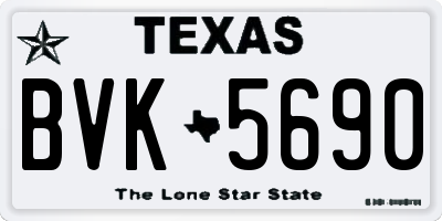 TX license plate BVK5690