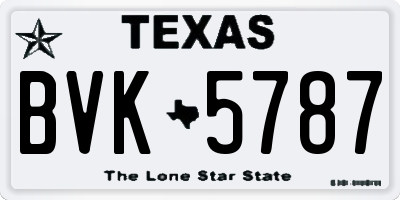 TX license plate BVK5787