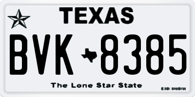 TX license plate BVK8385