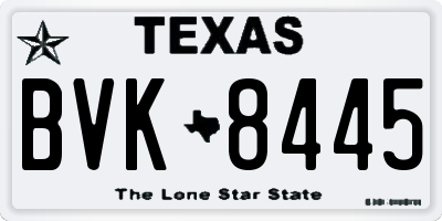 TX license plate BVK8445