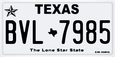 TX license plate BVL7985