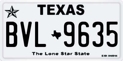 TX license plate BVL9635
