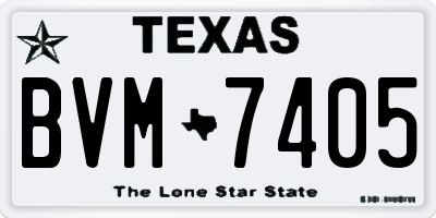 TX license plate BVM7405