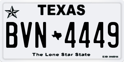 TX license plate BVN4449