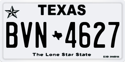 TX license plate BVN4627