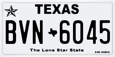 TX license plate BVN6045