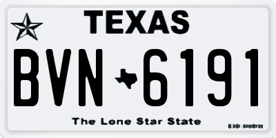 TX license plate BVN6191