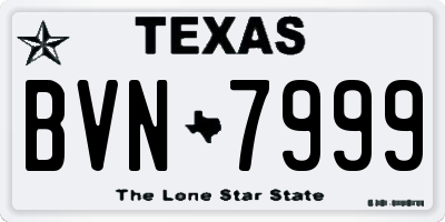 TX license plate BVN7999