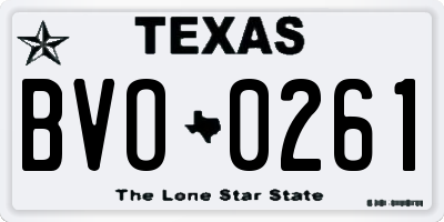 TX license plate BVO0261