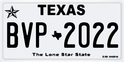 TX license plate BVP2022
