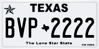 TX license plate BVP2222
