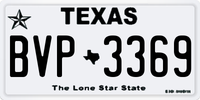 TX license plate BVP3369