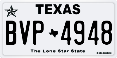 TX license plate BVP4948