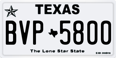 TX license plate BVP5800