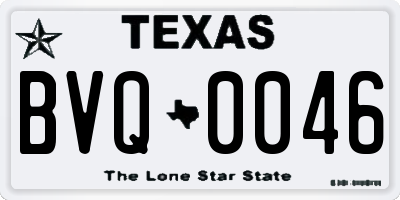 TX license plate BVQ0046
