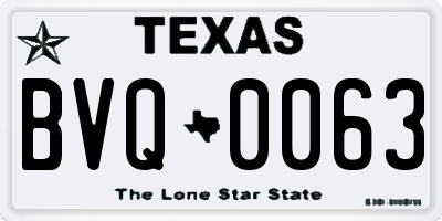 TX license plate BVQ0063