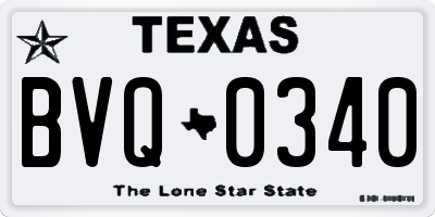 TX license plate BVQ0340