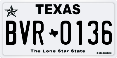TX license plate BVR0136