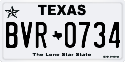 TX license plate BVR0734