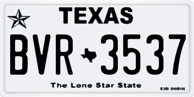 TX license plate BVR3537