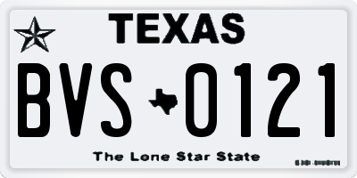 TX license plate BVS0121