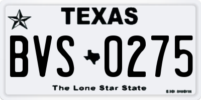 TX license plate BVS0275