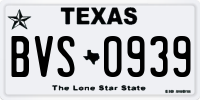 TX license plate BVS0939