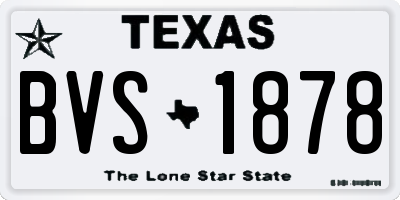 TX license plate BVS1878