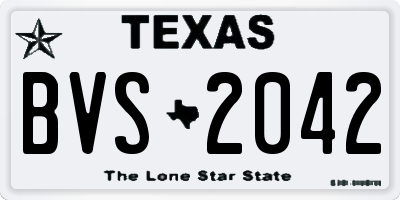 TX license plate BVS2042