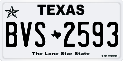 TX license plate BVS2593