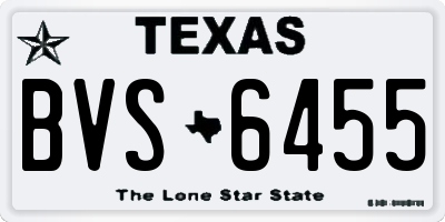 TX license plate BVS6455