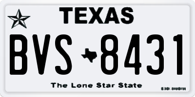 TX license plate BVS8431
