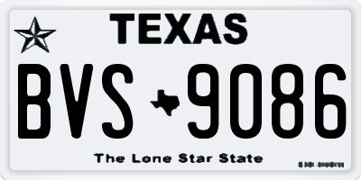 TX license plate BVS9086