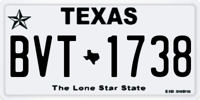TX license plate BVT1738