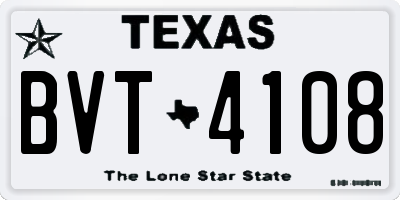 TX license plate BVT4108