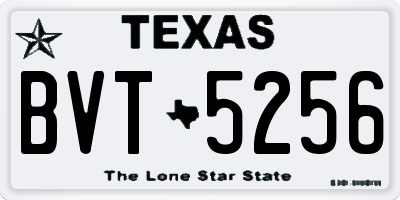 TX license plate BVT5256