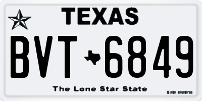 TX license plate BVT6849