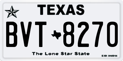 TX license plate BVT8270