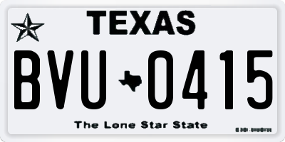 TX license plate BVU0415