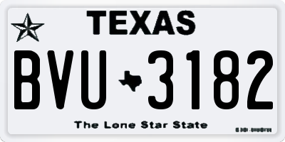TX license plate BVU3182