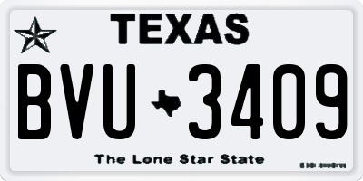 TX license plate BVU3409