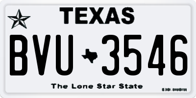 TX license plate BVU3546