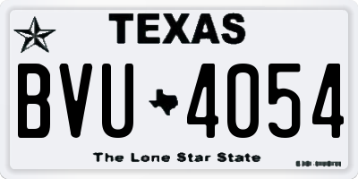 TX license plate BVU4054