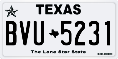 TX license plate BVU5231