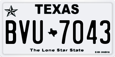 TX license plate BVU7043