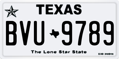 TX license plate BVU9789