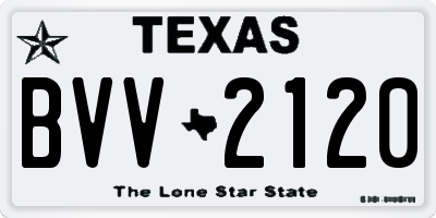 TX license plate BVV2120