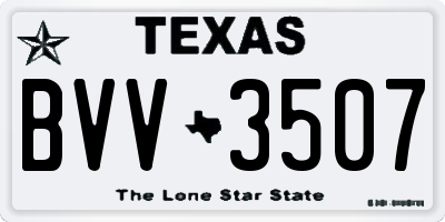 TX license plate BVV3507